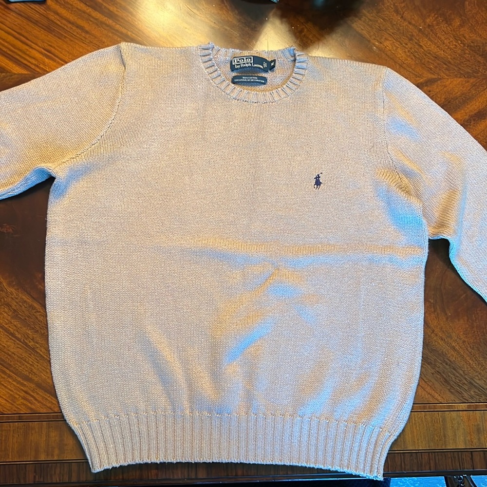 Men’s Ralph Lauren cotton sweater size medium M tan light brown